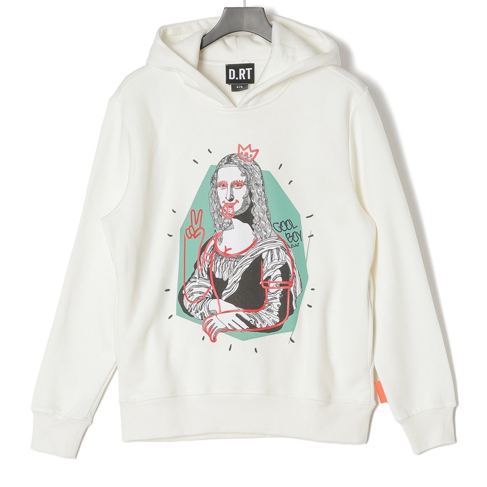 NWT D.RT “Mona Lisa” Graphic Hoodie – Cream, Made in Portugal